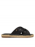 Tommy Hilfiger Espadrillid Satin Espadrille Mule FW0FW08502 Must