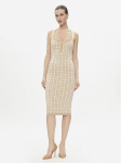 Elisabetta Franchi Kootud kleit AM-55Z-41E2-V460 Beež Slim Fit
