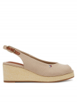 Tommy Hilfiger Sandaalid Flag Mid Wedge Espad Slingback FW0FW08595 Beež