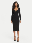 Elisabetta Franchi Kootud kleit AM-30S-67E2-V500 Must Fitted Fit