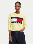 Tommy Jeans Kampsun Flag DW0DW22930 Helekollane Regular Fit