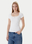Tommy Jeans T-s&auml;rk DW0DW21837 Valge Slim Fit