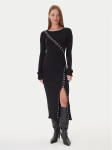 Patrizia Pepe Kootud kleit 2A2960 K291 Must Regular Fit