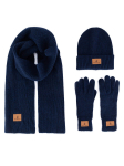 Beverly Hills Polo Club Komplekt m&uuml;ts, sall ja kindad BHPC-MC-001-AW24 Tumesinine