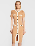 Elisabetta Franchi Kootud kleit AM-69Q-26E2-V470 Beež Slim Fit