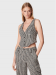 ROTATE Vest Sparkly Houndstooth RT1903 Valge Slim Fit