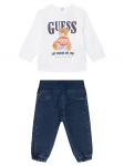 Guess Komplekti kuuluvad pluus ja riidest p&uuml;ksid I5BG01 KAD74 Valge Regular Fit