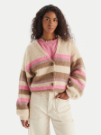 Roxy Kardigan Marble Tiles Stripe ERJSW03669 Beež Regular Fit