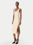Elisabetta Franchi Kootud kleit AM-03S-61E2 Beež Regular Fit