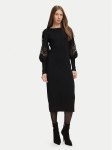 Luisa Spagnoli Kootud kleit Madelin 100602 Must Slim Fit