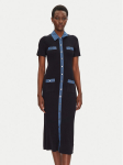 Morgan Kootud kleit 241-RMSISSI Tumesinine Slim Fit
