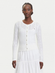 Tommy Jeans Kardigan Pointelle DW0DW20966 Valge Regular Fit