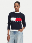Tommy Jeans Kampsun Flag DW0DW22930 Tumesinine Regular Fit