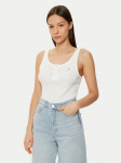Tommy Jeans Top DW0DW19492 Valge Slim Fit XL