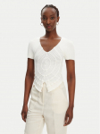 PINKO Kampsun Falterona Maglia 104625 A2E6 Valge Regular Fit