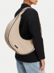 Calvin Klein K&auml;ekott Pinched Raffia Large Shoulder Ba LV04F3060G Beež