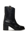 Tommy Hilfiger Saapad Riding Lthr Mid Boot Block Heel FW0FW08776 Must