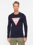 Guess Pikkade varrukatega T-s&auml;rk Original Logo M2YI31 I3Z14 Tumesinine Slim Fit