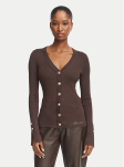 Guess Kardigan W6YR11 Z0950 Tumepruun Slim Fit