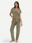 Triumph Pidžaama Boyfriend 10222611 Roheline Relaxed Fit