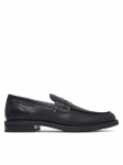 Tommy Hilfiger Lords kingad Lth Mix Dress Hilfiger Loafer FM0FM06087 Must