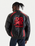 HUGO Nahkjope Lugor 50559737 Must Regular Fit