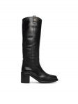 Tommy Hilfiger Ratsasaapad Riding Lthr Long Boot Block Heel FW0FW08777 Must