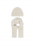 Calvin Klein Jeans Komplekti kuuluvad sall ja m&uuml;ts Knitted Scarf Beanie Giftbox LVCKFJP00N Kreemjas