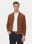 Serge Pariente Nahkjope Sylvino Vs Pruun Slim Fit