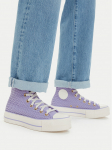 Converse Tennised Chuck Taylor All Star Lift Platform Knit Kadın Mor A13644C Lilla
