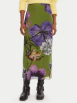 Desigual Maksiseelik Tulleflowers Lacroix 25WWFK03 Roheline Regular Fit S