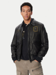 Aeronautica Militare Nahkjope 262PN0895U100839 Must Regular Fit