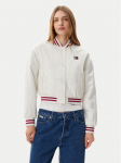 Tommy Jeans Bomber-jakk Satin Coach DW0DW20229 Valge Regular Fit M