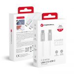 USB-C kaabel USB-C Forcell F-Energy QC4.0 PD 3A 60W Cafule Flat 1,2 m CCFN23 valge