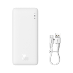 Baseus Airpow 20W 10000mAh Power Bank Simple Series USB-A - USB-C 30 cm kaabliga - Valge