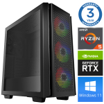 INTOP Ryzen 5 3600 16GB 480SSD M.2 NVME+4TB RTX5050 8GB WIN11Pro