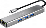 Logilink USB 3.2 Gen1 keskus, 3xUSB-A, 1xRJ45 Gigabit Ethernet