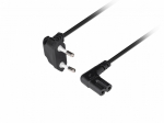 LANBERG Power cord EURO (radio) CEE 7/16- IEC 320 C7 1.8m angled VDE black