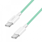 Logilink USB 2.0 Type-C kaabel, C/M C/M, nailonkatteline, 60W, roheline, 1,5 m