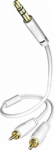 Inakustik Kabel 3,5 mm - 2 x RCA 7,5 m Valge