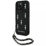 Karl Lagerfeld Saffiano Crystals ketimbriskarp iPhone'ile 16 Pro Max, must