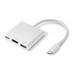Renkforce RF-4366444 slearvuti dokk/portreplitseerija USB 3.2 Gen 1 (3.1 Gen 1) C-tpi Valge