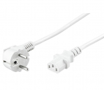 MicroConnect Power Cord 3m White IEC320 Angled Connector Schuko, 16A