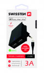 Swissten MFI Premium Apple Sertifitseeritud Reisislaadija USB 3A / 15W Lightning-kaabliga 1,2m