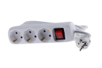 Mercodan 3-kanaliseline Schuko-elektriliist llitiga 1,5 m, valge,