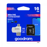 GOODRAM MicroSDHC 16GB, heks klass 10, UHS I + krgepinge kortsipts