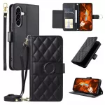 Hurtel Samsung Galaxy A37 5G Leather Wallet Case with Stand and Shoulder Strap - Black