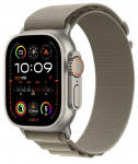 Apple Watch Ultra 2 49mm Titanium Case with Olive Alpine Loop - Medium