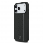 Mercedes Nahast Star Pattern ja triibudega MagSafe kaitsembris Apple iPhone 17 Pro Max jaoks