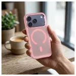 Case for iPhone 17 Pro / 18 Pro Forcell F-Protect Smoke Hybrid Premium compatible with MagSafe pink